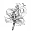 orquidea tattoo design idea