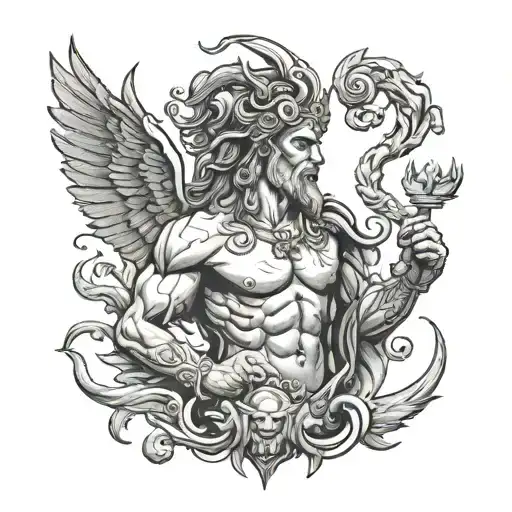 An electrician-inspired tattoo featuring a mythical creature from Greek mythology tattoo design idea