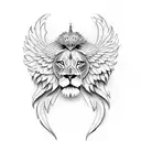 lion Angel wings tattoo design idea
