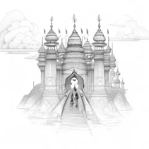 lord ram building bridge tattoo design idea