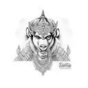 lord ram building bridge tattoo design idea
