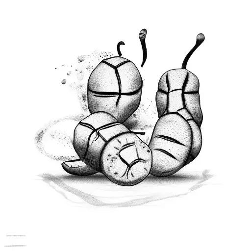 A family of coffee beans wearing hockey jerseys tattoo design idea