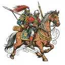 polish hussar warriors riding tattoo design idea