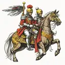 polish hussar warriors riding tattoo design idea