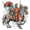 polish hussar warriors riding tattoo design idea