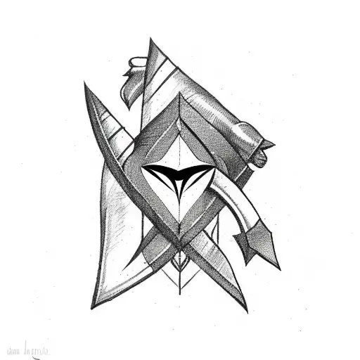 Arrow with arrowhead through a heart  tattoo design idea