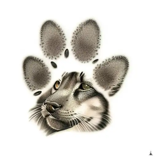 Tattoo Drawing Tribe, paw print, white, leaf png | PNGEgg