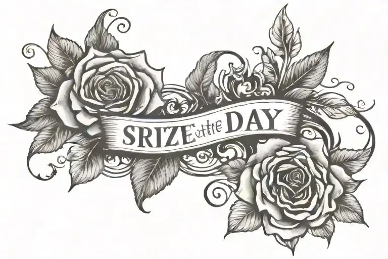 seize the day, remember the day tattoo design idea