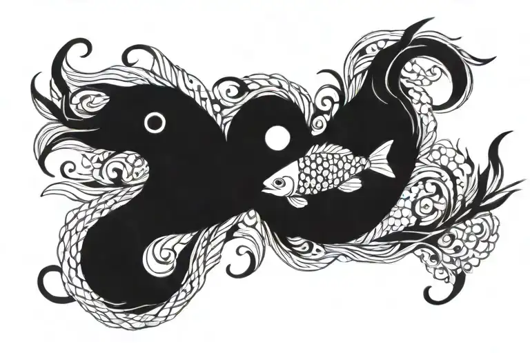 fish scales, hard working, love of family, veins, depression, time, and anime tattoo design idea