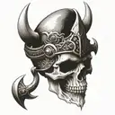 viking skull tattoo design idea