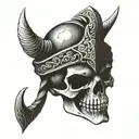 viking skull tattoo design idea