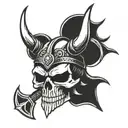 viking skull tattoo design idea