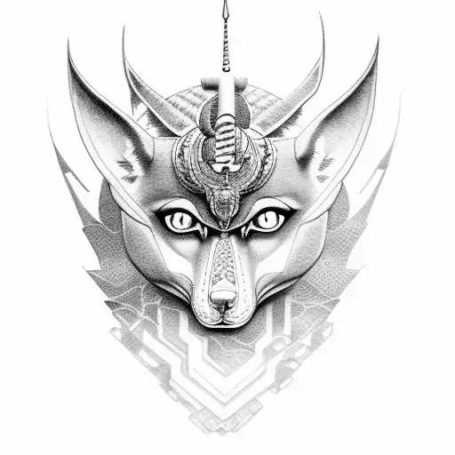 Anubis sharingan tattoo design idea