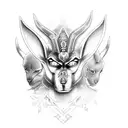 Anubis sharingan tattoo design idea