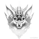 Anubis sharingan tattoo design idea