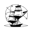 Theseus Paradox board ship start tattoo design idea