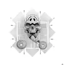 checkered flag and gears tattoo design idea