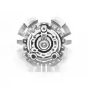 checkered flag and gears tattoo design idea