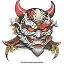 shogun mask demon tattoo design idea