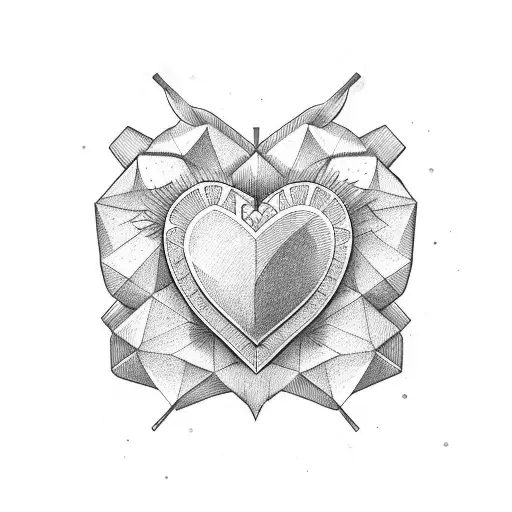 Wooden tools forming a heart shape tattoo design idea
