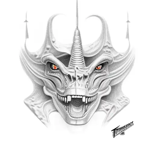 Ford Mustang fused with Tim Curry tattoo design idea