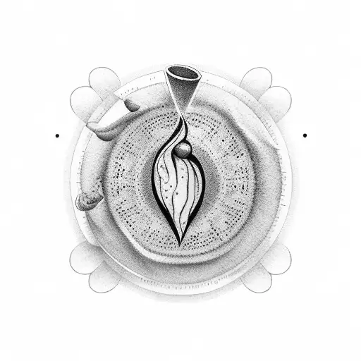 A coffee bean morphing into a vinyl record, symbolizing the blend of passion for coffee and music tattoo design idea