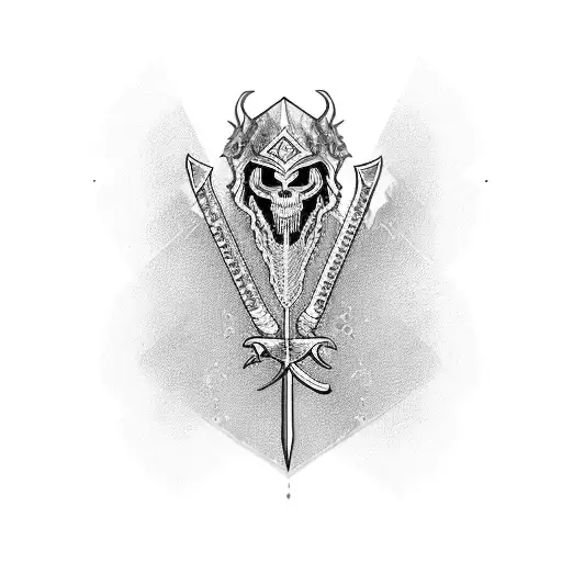 a scary sword with diamond designs on it tattoo design idea