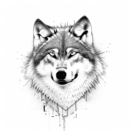 wolf tattoo with time and church Greek style tattoo design idea