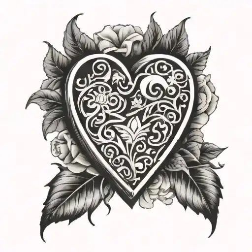 heart shaped box tattoo design idea