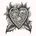 heart shaped box tattoo design idea