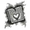 heart shaped box tattoo design idea