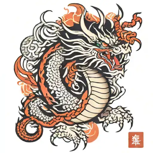 kaido dragon form tattoo design idea