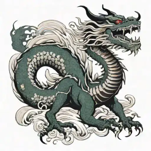 kaido dragon form tattoo design idea
