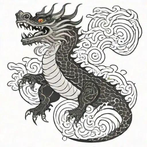 kaido dragon form swirling tattoo design idea