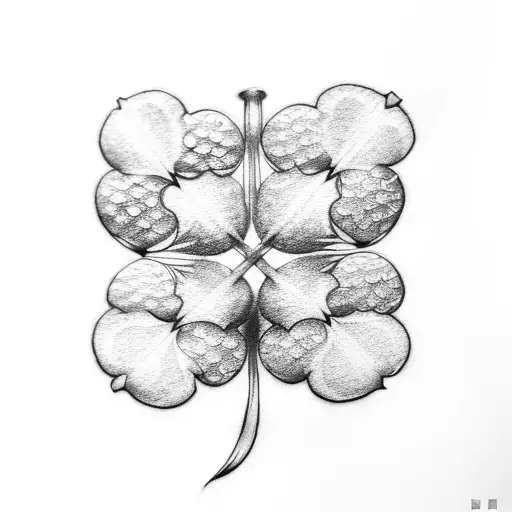4 leaf clover tattoo design idea