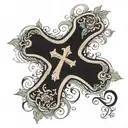 Psalms 23:4 with a cross tattoo design idea