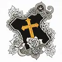 Psalms 23:4 with a cross tattoo design idea