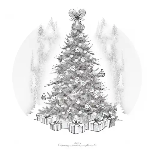 christmas  tree tattoo design idea