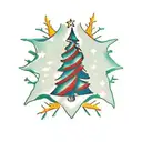 christmas  tree tattoo design idea
