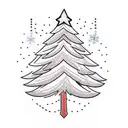 christmas  tree tattoo design idea