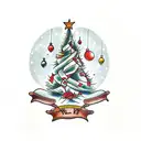 christmas  tree tattoo design idea