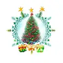 christmas  tree tattoo design idea