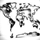 A world map tattoo with the outlines of France, Morocco, and Lebanon connected by artistic elements representing each cu tattoo design idea