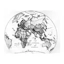 A world map tattoo with the outlines of France, Morocco, and Lebanon connected by artistic elements representing each cu tattoo design idea