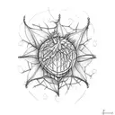 flowers spider web heart tattoo design idea