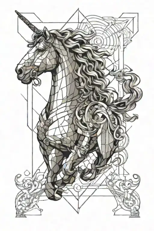 A tattoo concept showcasing Alexander the great in leonardo da vinci's style of drawing tattoo design idea