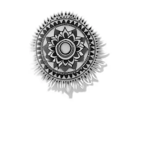 please simplify, lotus flower should be key element, add spiritual look tattoo design idea
