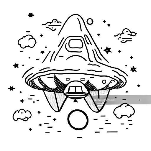UFO, abduction, tattoo design idea