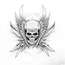 skeleton angel tattoo design idea