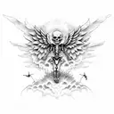 skeleton angel tattoo design idea